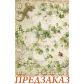 Бумага рисовая для декупажа Stamperia DFSA41121 "Плющ и ящерица", А4